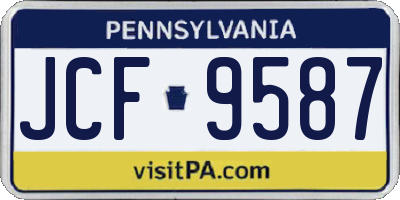 PA license plate JCF9587
