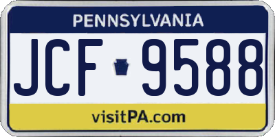PA license plate JCF9588