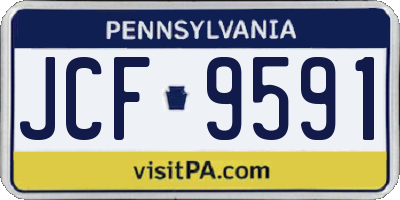 PA license plate JCF9591
