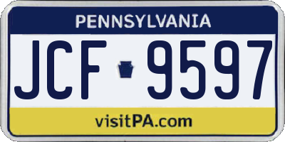 PA license plate JCF9597