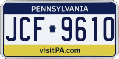 PA license plate JCF9610