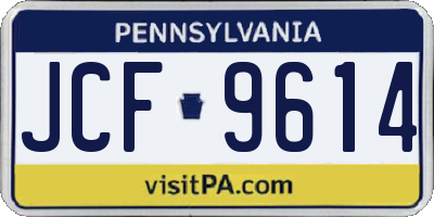 PA license plate JCF9614
