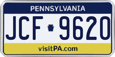 PA license plate JCF9620
