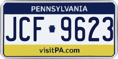 PA license plate JCF9623