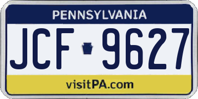 PA license plate JCF9627