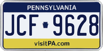 PA license plate JCF9628