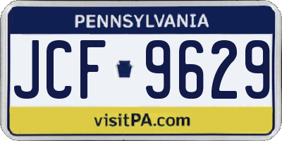 PA license plate JCF9629