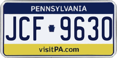 PA license plate JCF9630