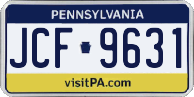 PA license plate JCF9631