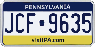PA license plate JCF9635