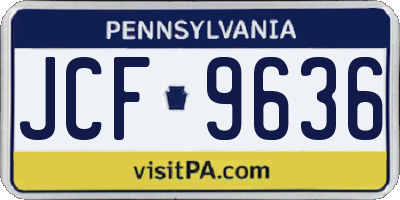 PA license plate JCF9636