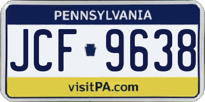 PA license plate JCF9638