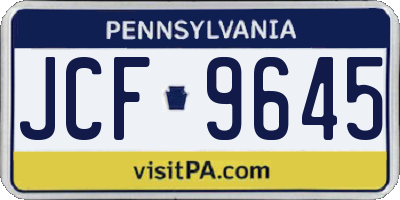 PA license plate JCF9645