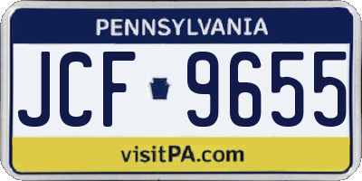 PA license plate JCF9655