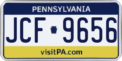 PA license plate JCF9656
