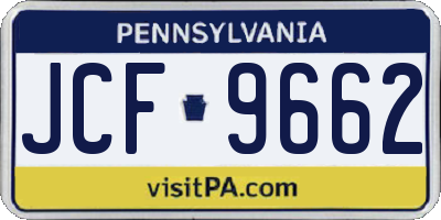 PA license plate JCF9662