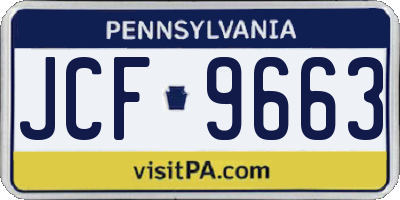 PA license plate JCF9663