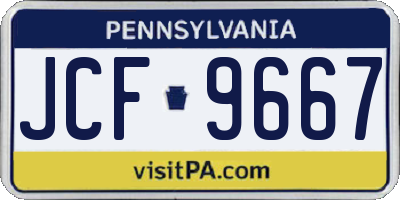 PA license plate JCF9667