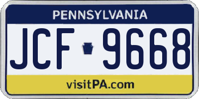 PA license plate JCF9668
