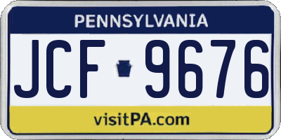 PA license plate JCF9676