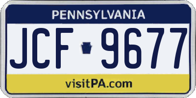 PA license plate JCF9677