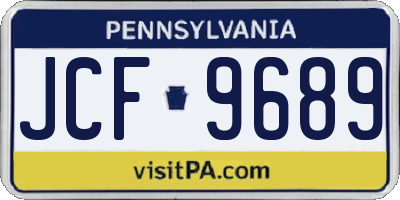 PA license plate JCF9689