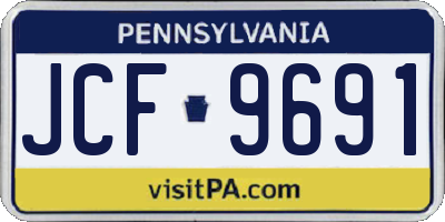 PA license plate JCF9691
