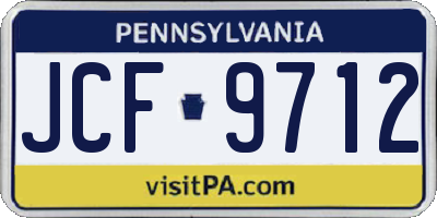 PA license plate JCF9712