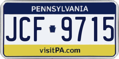PA license plate JCF9715