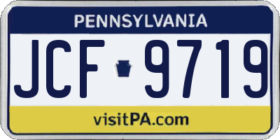 PA license plate JCF9719