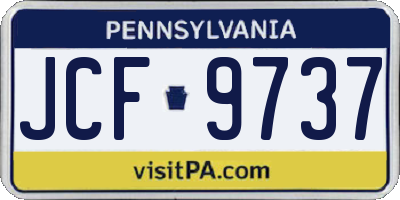 PA license plate JCF9737