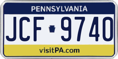 PA license plate JCF9740