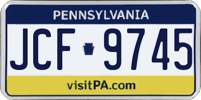 PA license plate JCF9745