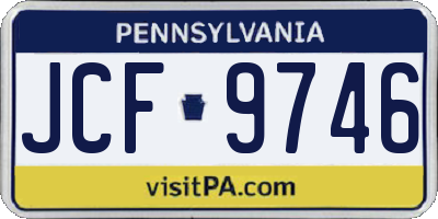 PA license plate JCF9746