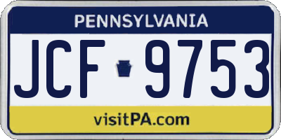 PA license plate JCF9753