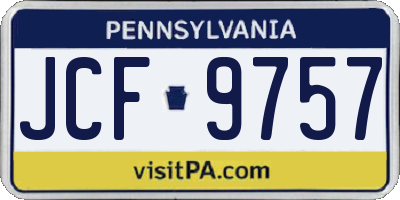 PA license plate JCF9757