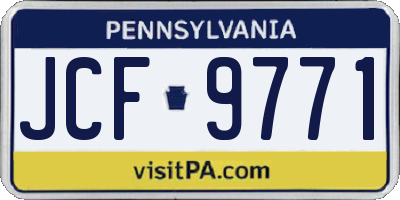 PA license plate JCF9771