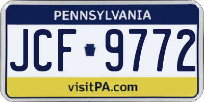 PA license plate JCF9772