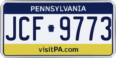 PA license plate JCF9773