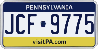 PA license plate JCF9775