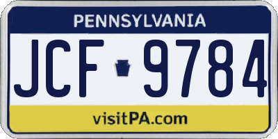 PA license plate JCF9784
