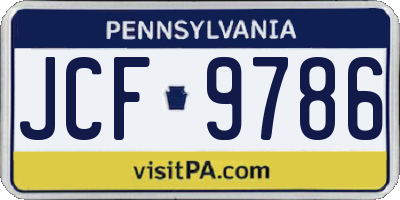 PA license plate JCF9786