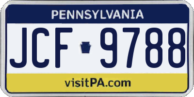 PA license plate JCF9788