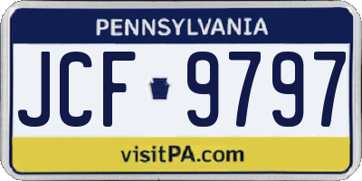 PA license plate JCF9797