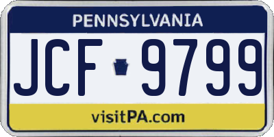 PA license plate JCF9799