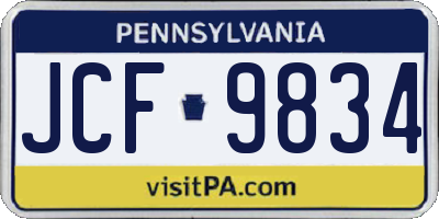 PA license plate JCF9834