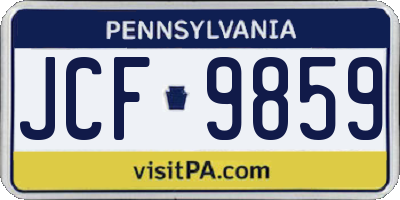 PA license plate JCF9859