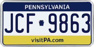 PA license plate JCF9863