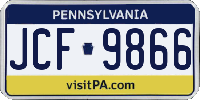 PA license plate JCF9866