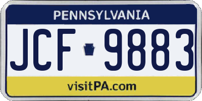 PA license plate JCF9883